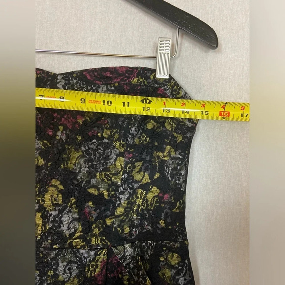 Free People floral lace strapless sweet heart mini dress Sz 6 - Picture 9 of 12